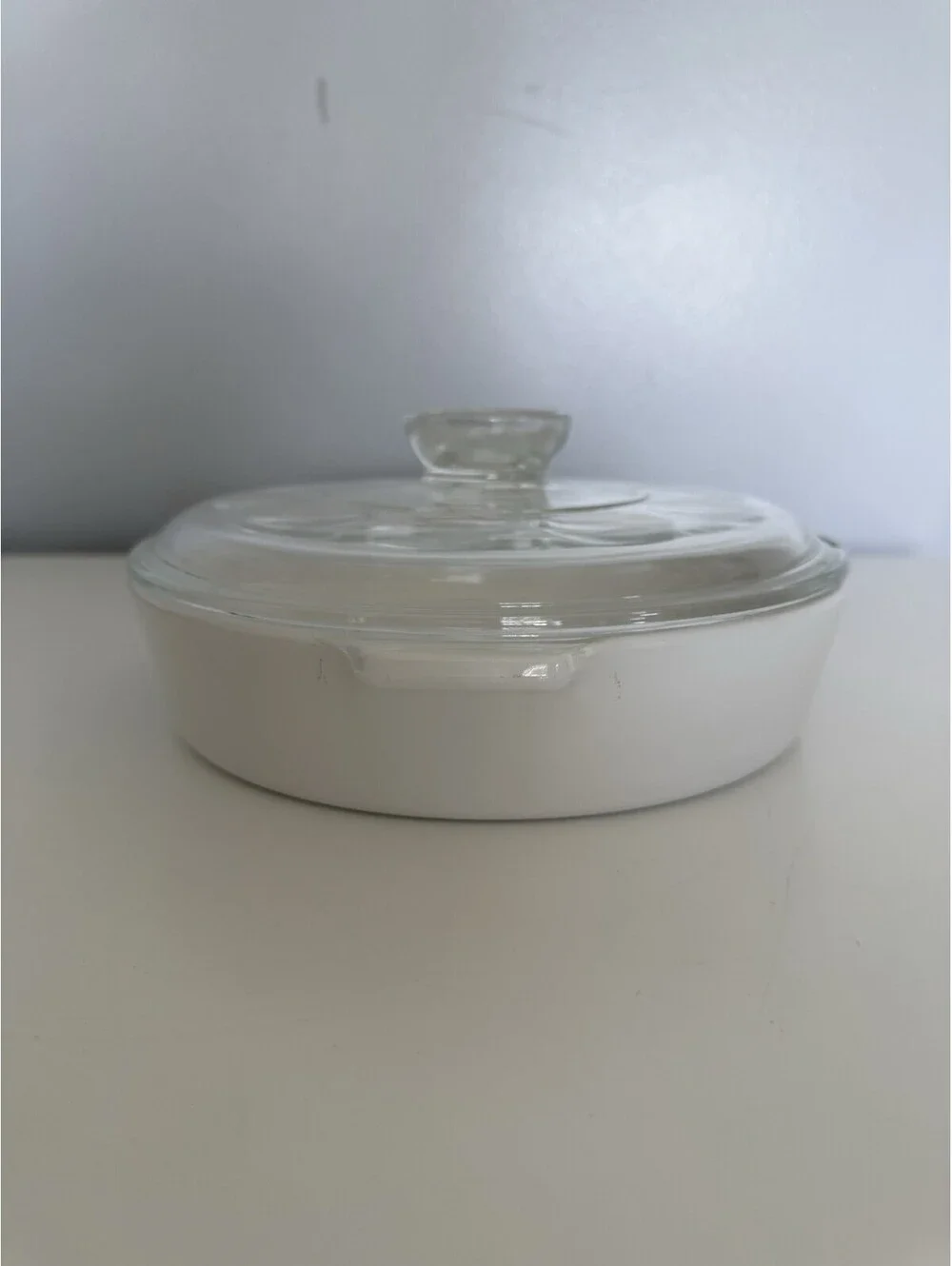 Vintage Corning Ware Casserole Dish Skillet B-8 1/2-B w/ Lid 13 French White GUC